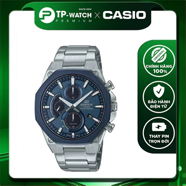 Casio Edifice EFS-S570DB-2AUDF นาฬิกาผู้ชายสายเหล็ก - EFS-S570DB-2A Sapphire Glass - แบตเตอรี่พลังงา
