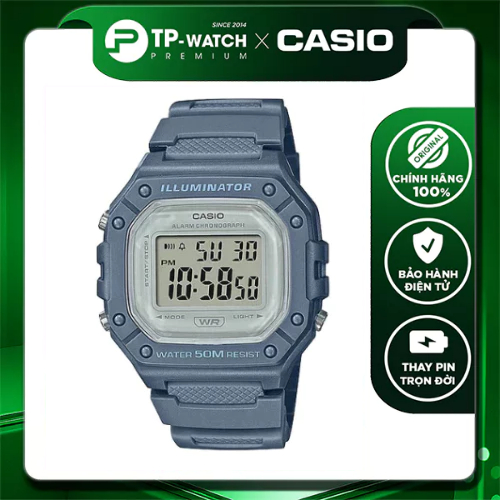 ของแท้ Casio Standard W-218HC-2A สายรัดพลาสติกนาฬิกา Unisex W-218HC-2AVDF