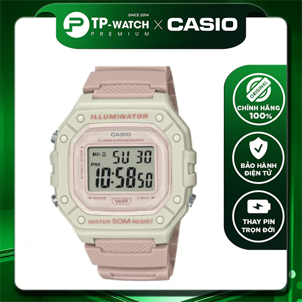 ของแท้ Casio Standard W-218HC-4A2 สายรัดพลาสติกนาฬิกา Unisex W-218HC-4A2VDF