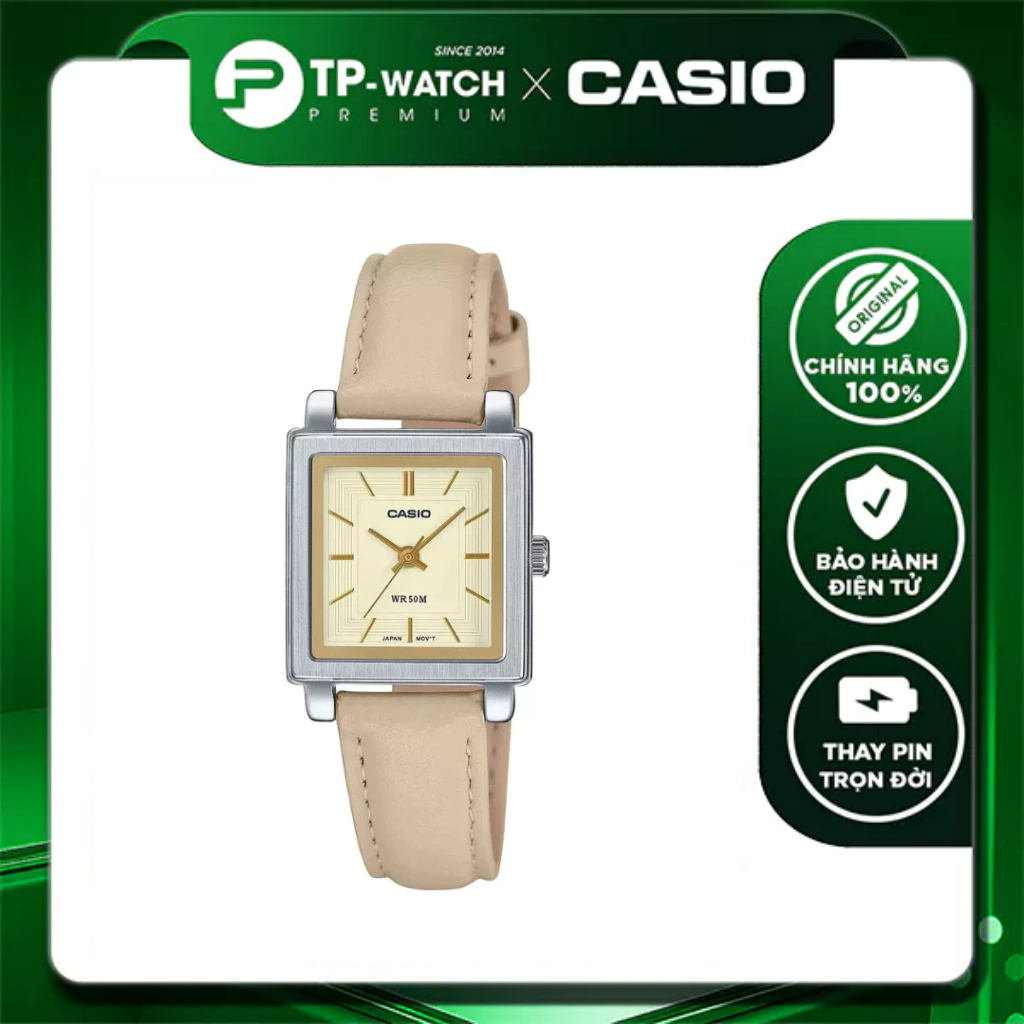 ของแท้ Casio Standard LTP-E176L-5A สายหนังนาฬิกาผู้หญิง | LTP-E176L-5AVDF