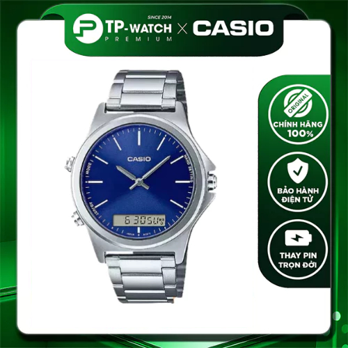 ของแท้ Casio Standard MTP-VC01D-2EUDF สายเหล็กนาฬิกาผู้ชาย MTP-VC01D-2E