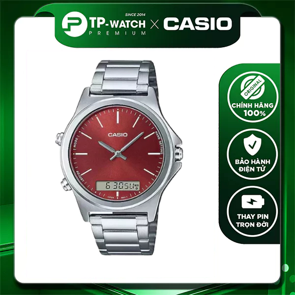ของแท้ Casio Standard MTP-VC01D-5EUDF สายเหล็กนาฬิกาผู้ชาย MTP-VC01D-5E