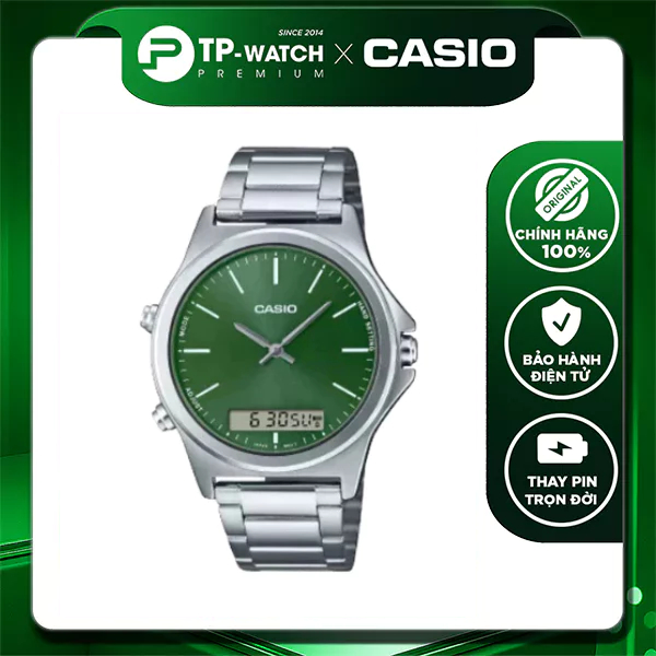 ของแท้ Casio Standard MTP-VC01D-3EUDF สายเหล็กนาฬิกาผู้ชาย MTP-VC01D-3E