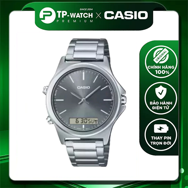 ของแท้ Casio Standard MTP-VC01D-8EUDF สายเหล็กนาฬิกาผู้ชาย MTP-VC01D-8E