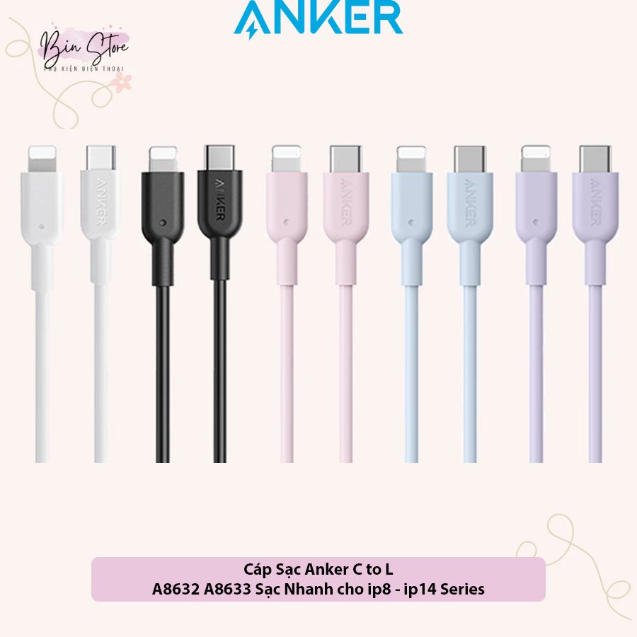 (สําหรับ lP8-14Prm) Anker Line II USB C to L Fast Charging Cable รหัส A8632