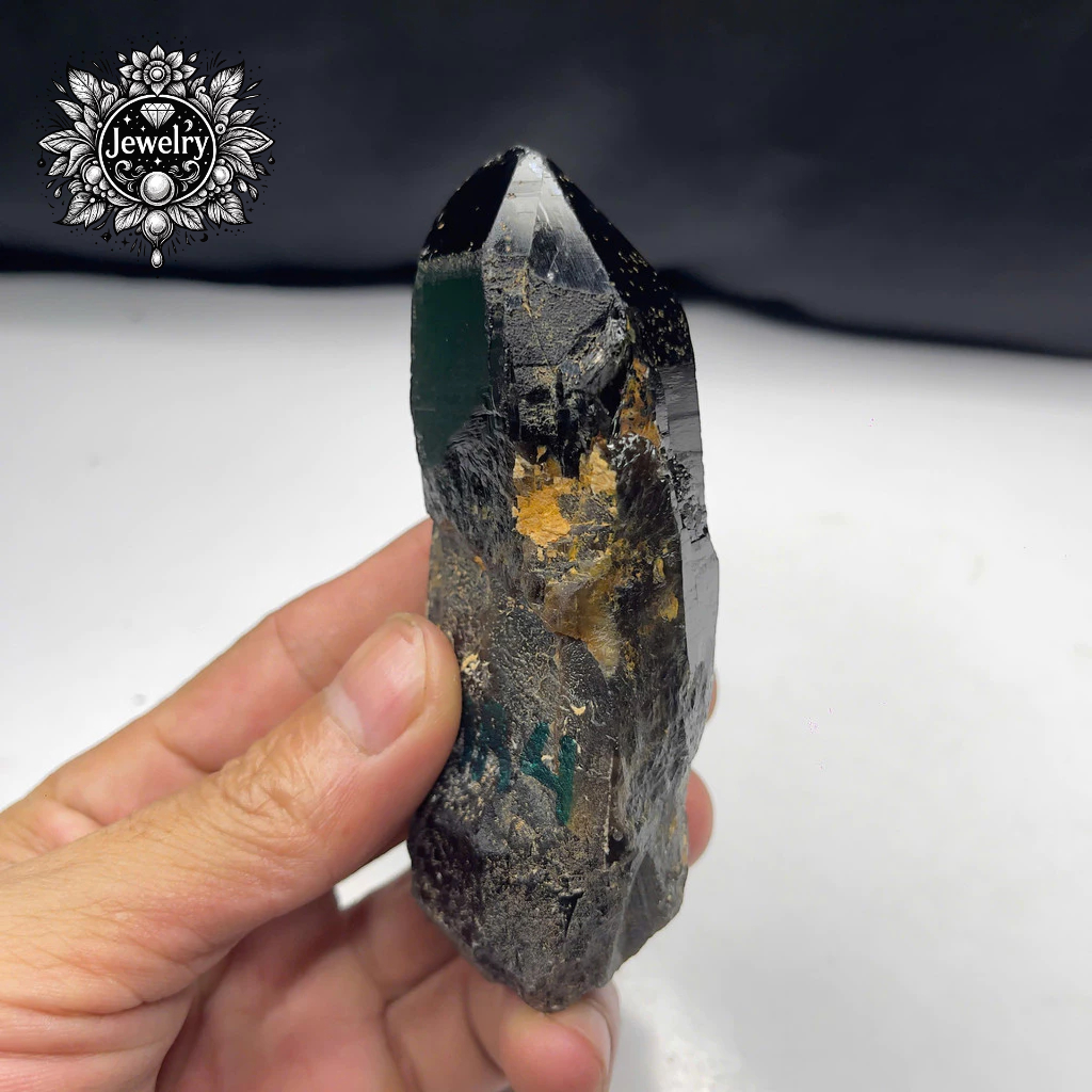 หินควอตซ์สีดํามาตรฐานโมริธรรมชาติหนัก 210g (mr4)