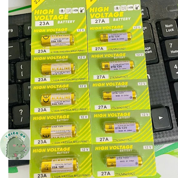 ALKALINE 23A / A27 - 12V พุพองสําหรับรีโมท RF, ประตูกลิ้ง, ล็อครถจักรยานยนต์, ออดหนี