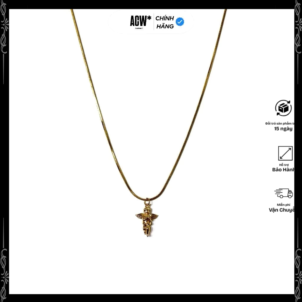 ACCESS WORKSHOP สร้อยคอสไตล์ AHS ชุบทองสําหรับผู้ชายและผู้หญิง