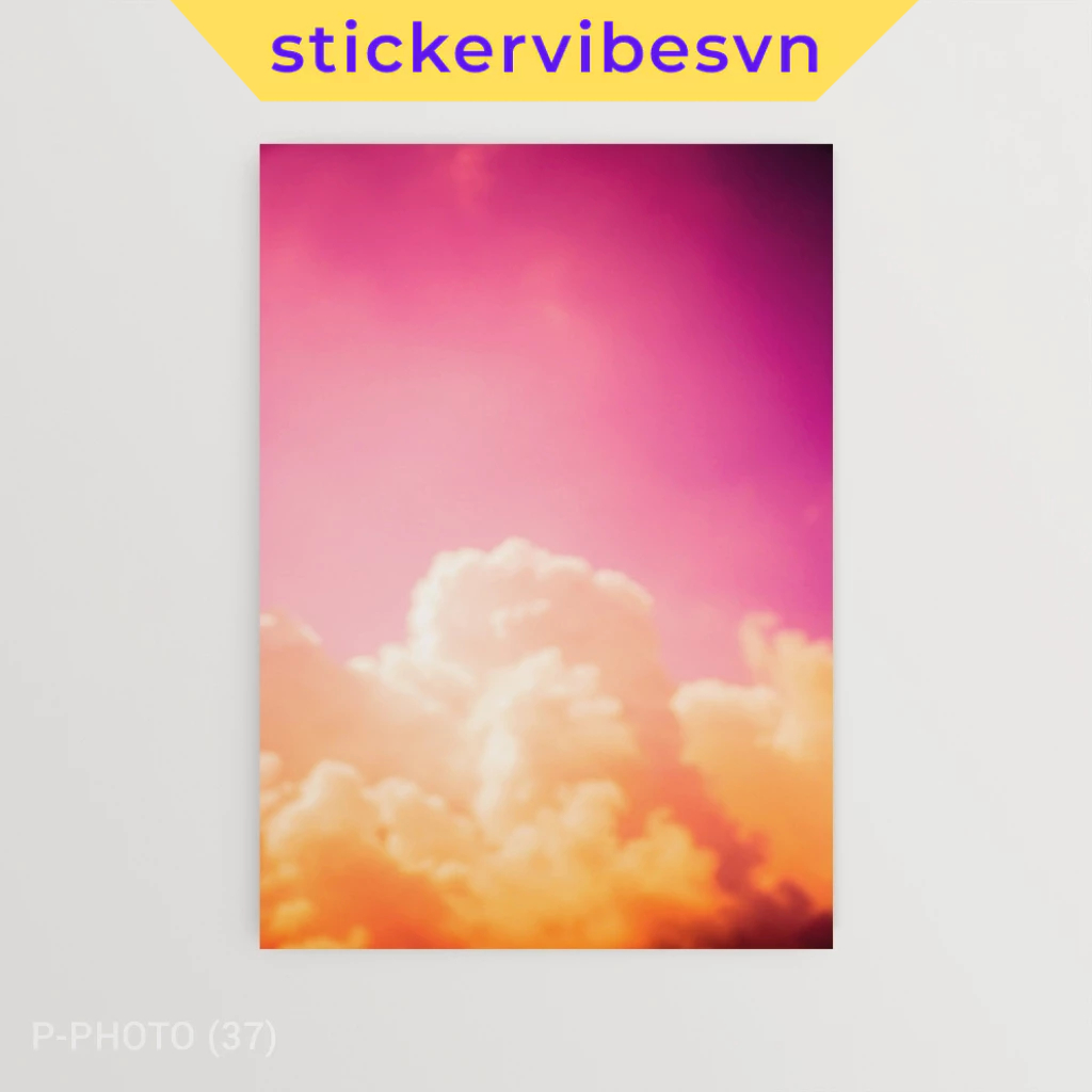 ภาพวาดติดผนัง Fomex โปสเตอร์ Dreamy Sunset Clouds ตกแต่งผนัง ห้องนอน กาวสองหน้า พิมพ์ขอ