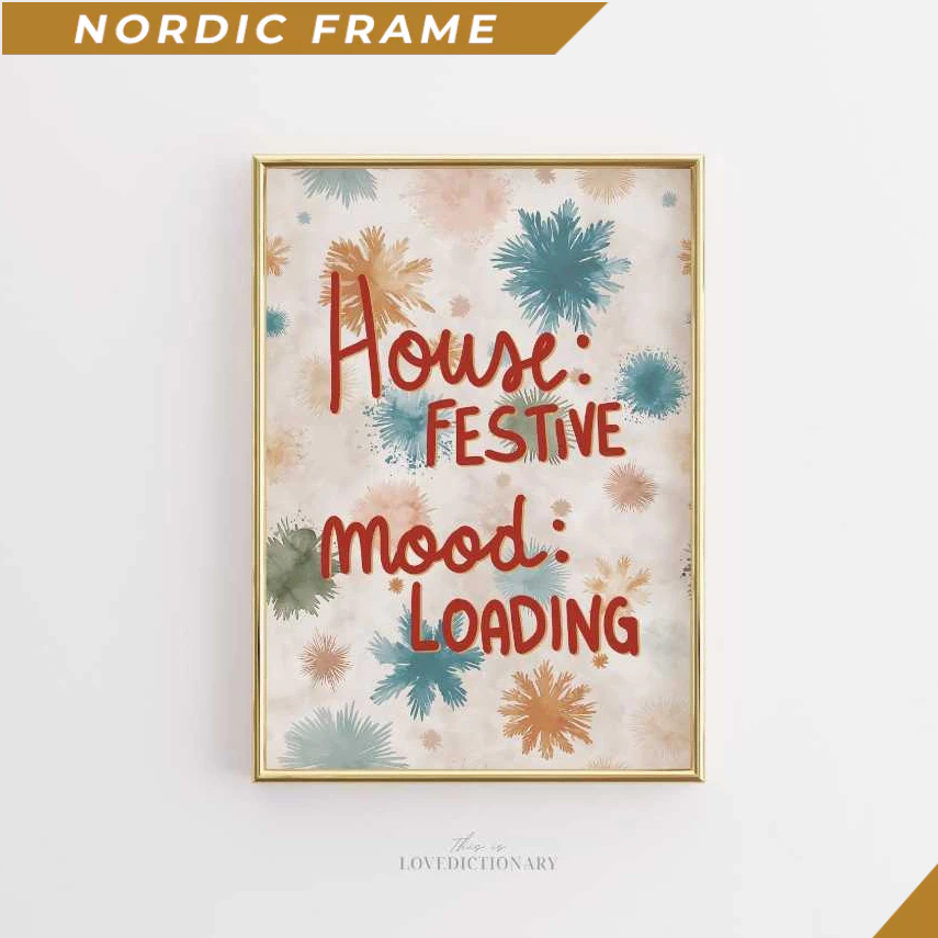 ภาพวาดผนัง, Scandi Christmas Quote Wall Art, ตลกวันหยุดพิมพ์ได้, ภาพประกอบอารมณ์งานรื่นเริง, Nordic 