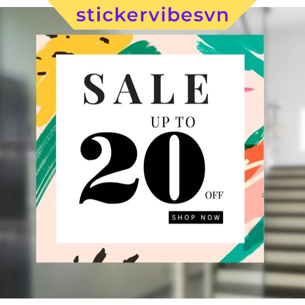 Decal Poster Up To - Shop Now, Glass Decor, สติ๊กเกอร์แต่งรถ, Fashion Shop SL(09)