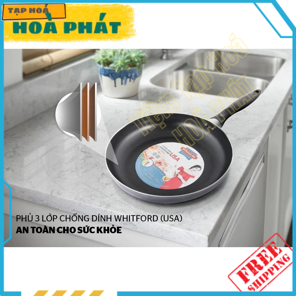 SUNHOUSE กระทะนอนสติ๊กเรียบ ขนาด 16-30cm CT14 CT16 CT18 CT20 CT22 CT24 CT26 CT28 CT30