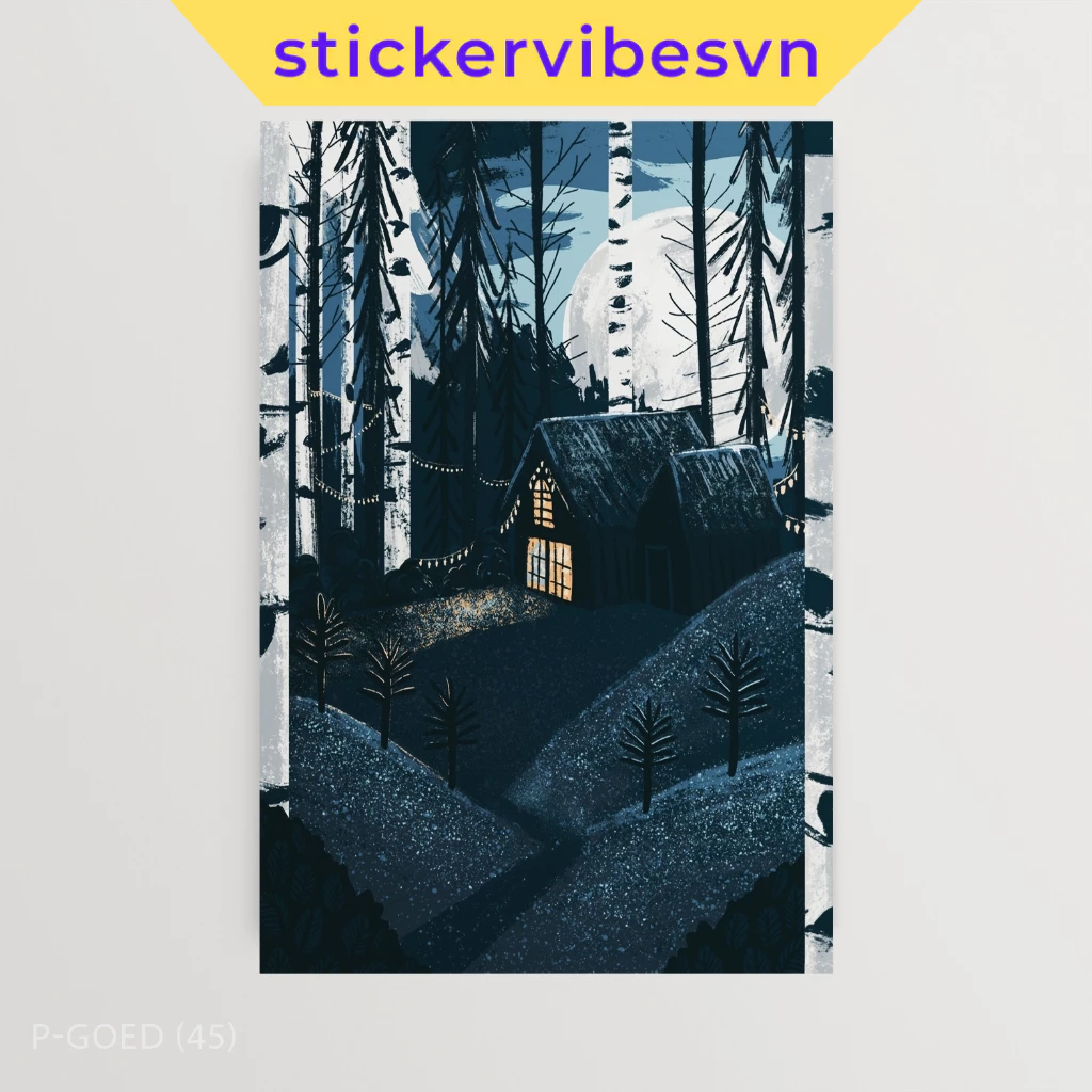 ภาพวาดติดผนัง Fomex Cabin in the Woods ตกแต่งห้องนอน กาวสองหน้า พิมพ์ขออัพออน