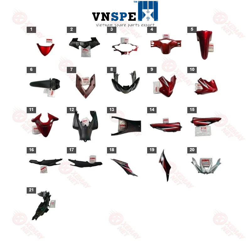 พลาสติก - สีแดง K03 WAVE RSX 110 2010 เสื้อ - R340C Y8 Y9