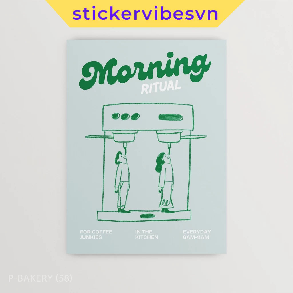 ภาพวาดติดผนัง Fomex 6 AM - 11 AM: Coffee Time ตกแต่งผนัง ห้องนอน กาวสองหน้า พิมพ์ขอ