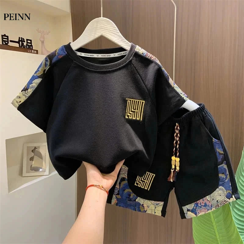 [Peinn] ชุดเสื้อผ้าฤดูร้อนสําหรับเด็กผู้ชาย 14-52kg BEAR MIXER รุ่น วัสดุเท่ๆ. H9 - EB99