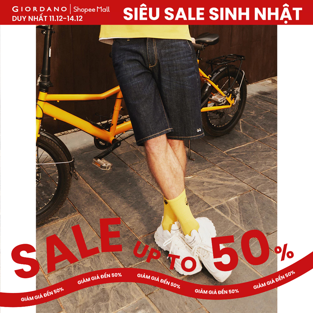 [GIORDANO | MINIONS] กางเกงยีนส์ขาสั้นผู้ชาย 01105229-70