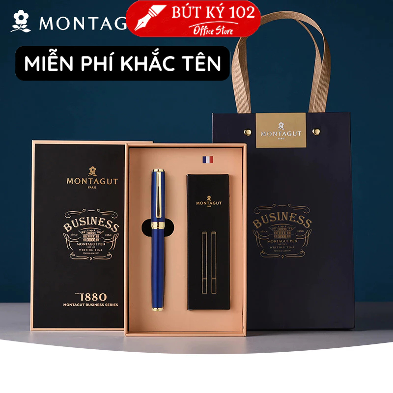 ปากกาลายเซ็น Montagut คุณภาพสูง ฟรีปากกาป้าย NAME ENGRAVED ON REQUEST LOGO ENGRAVING - FULL BOX