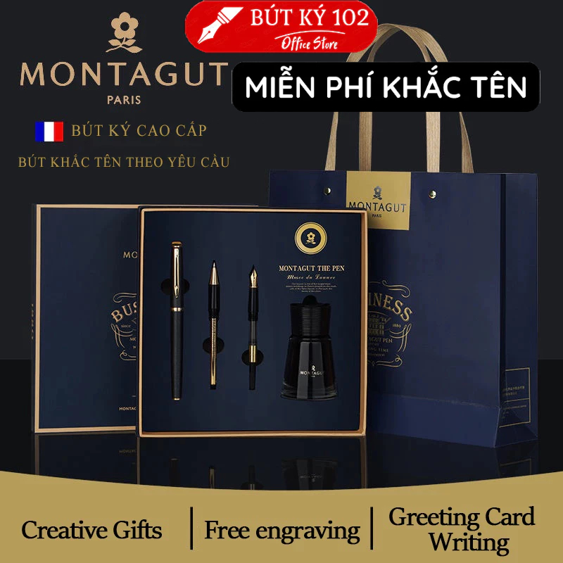 ชุดปากกาลายเซ็น Montagut 2k7 โลหะคุณภาพสูงแท้ เป็นของขวัญ ปากกาลายเซ็นแกะสลัก - Fullbox