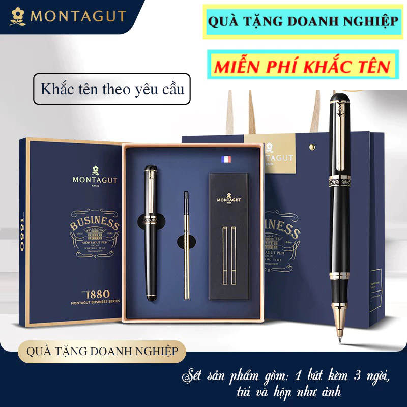 ปากกาลายเซ็นพรีเมี่ยม MONTAGUT 202 ของแท้ ขอชื่อสลักชื่อเป็นของขวัญสําหรับ Partners และ Businesses