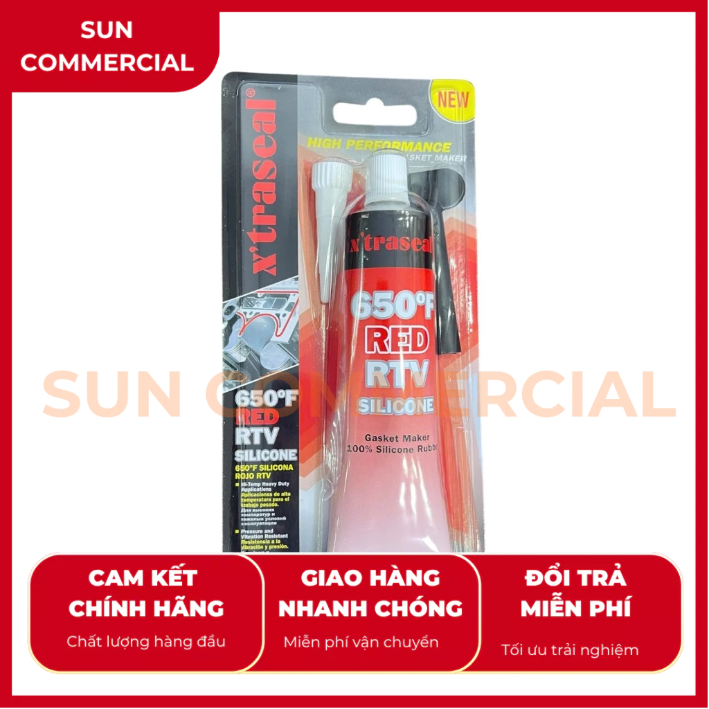 Xtraseal 650 F Red RTV Silicone, 85/tube, ยาแนวทนความร้อน