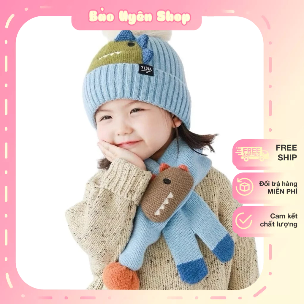 ชุดหมวกและผ้าพันคอรูปสัตว์น่ารัก yijia - หมวกเด็ก