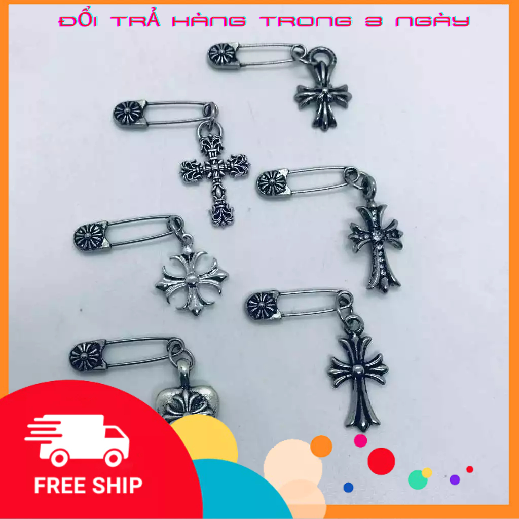 เข็มกลัดปก Chrome Heart ชุบเงินคุณภาพสูง - ร้าน Chrome Heart