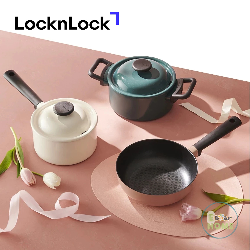 ชุดหม้อและกระทะ 3 ชิ้น Locknlock 2 ชิ้นตกแต่ง LocknLock LDE1181IHS01 - จําหน่ายแยกต่างหาก - Ebearhom