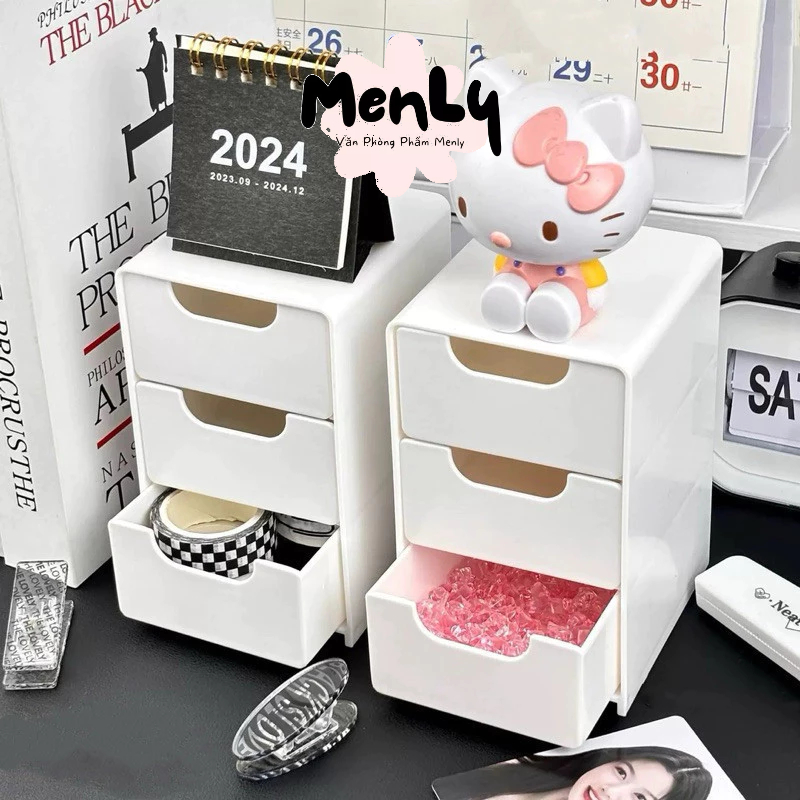 น่ารัก Muji dupe 3-draler มินิตู้ตกแต่งโต๊ะศึกษาตกแต่ง