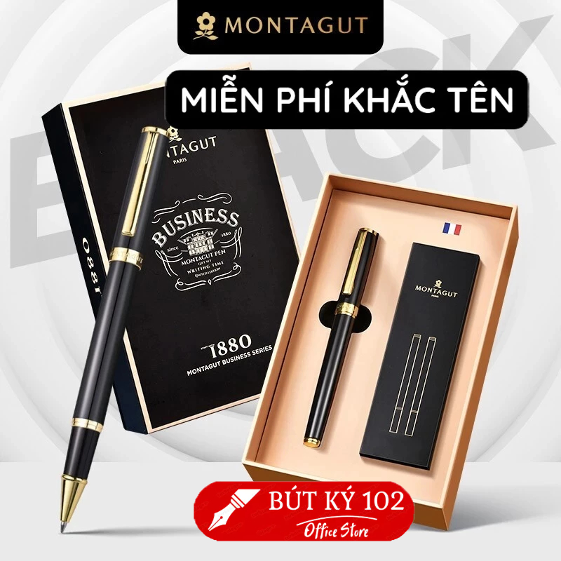 ปากกาลายเซ็น Montagut คุณภาพสูง ฟรีปากกาป้าย NAME ENGRAVED ON REQUEST LOGO ENGRAVING - FULL BOX