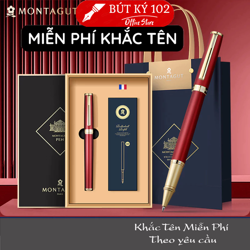 ปากกาลายเซ็น Montagut คุณภาพสูง ฟรีปากกาป้าย NAME ENGRAVED ON REQUEST LOGO ENGRAVING - FULL BOX