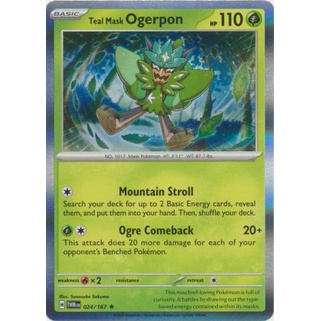 Pokemon Teal Mask Ogerpon Card - 024/167 - Holo Rare