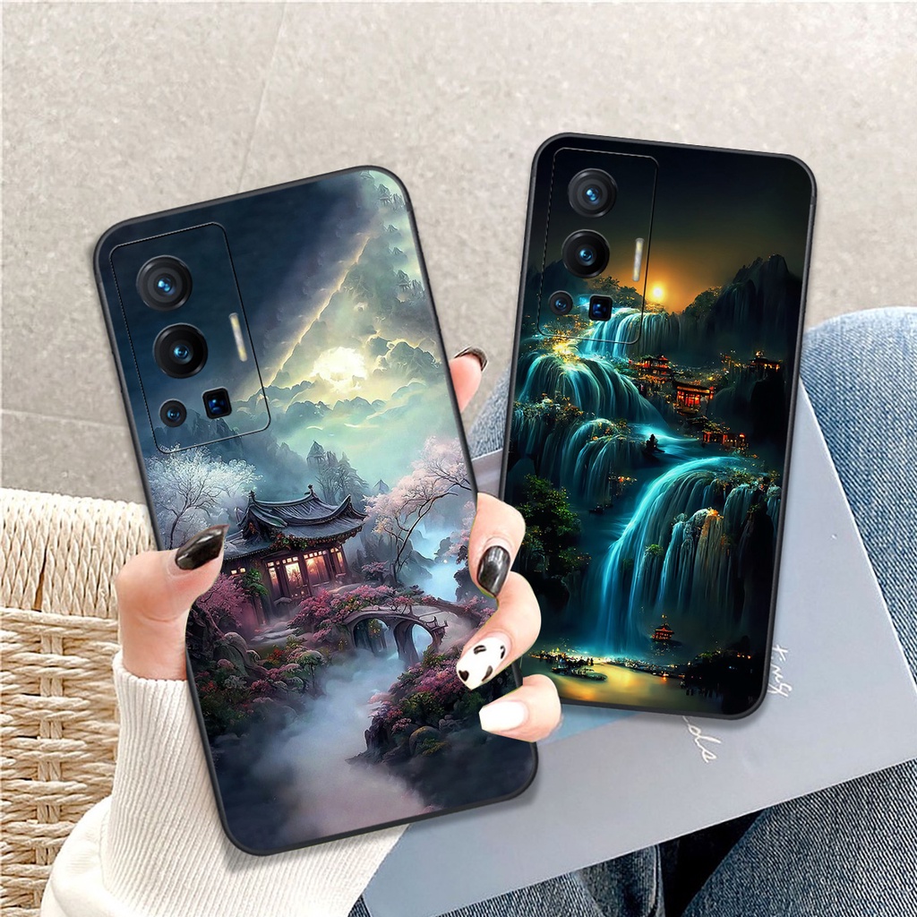 CASE สําหรับ Vivo X70 / X70 Pro พร้อมพิมพ์ภูมิทัศน์ดอกไม้สวยงาม - CLOVER CASE