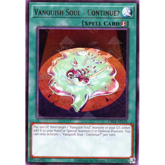 การ์ด Yugioh! - CR02-AE135 - Vanquish Soul - ต่อ?