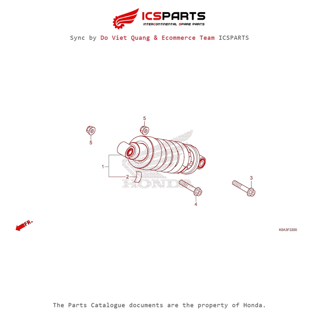 โช๊คหลัง (F-33-A) HONDA Cb300R (2018+) อะไหล่ Catalogue