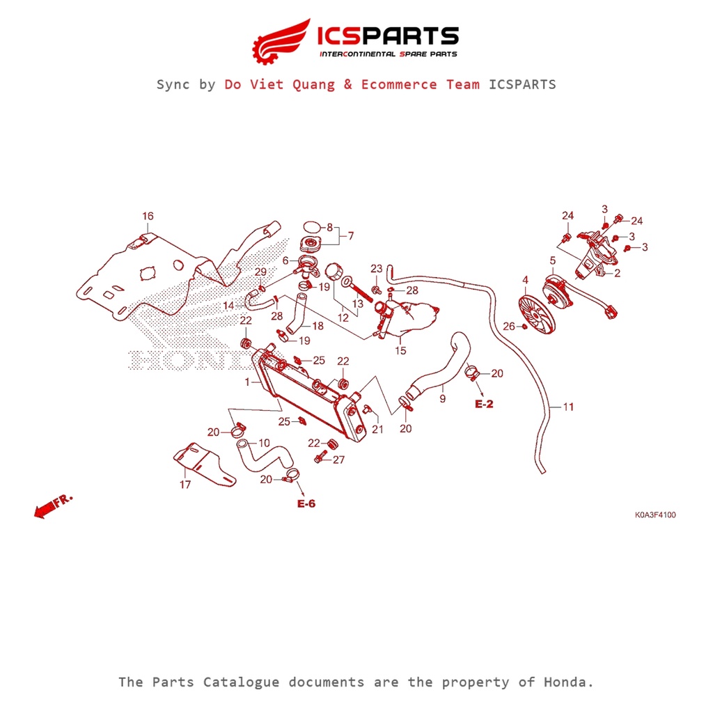 ระบบทําความเย็น (F-41-A) HONDA Cb300R (2018+) อะไหล่ Catalogue