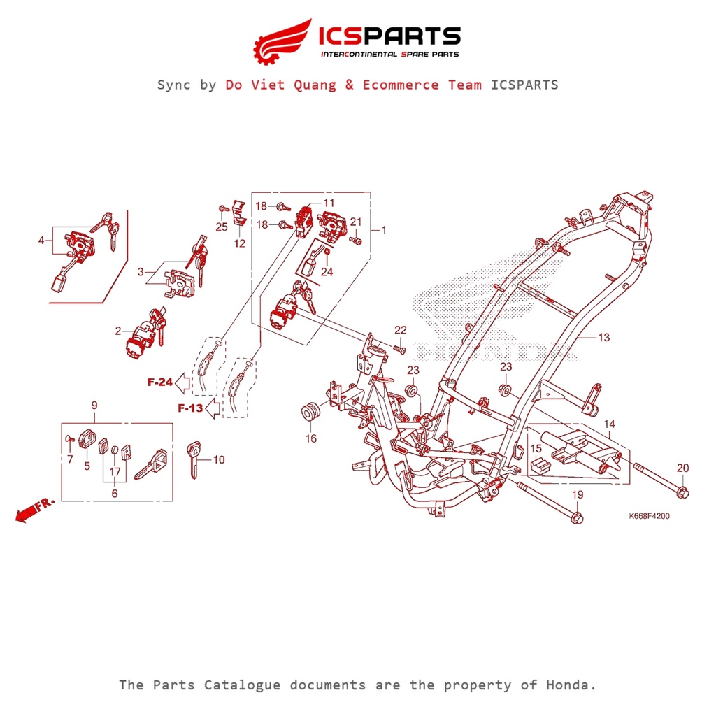 แชสซี (F-42-A) HONDA Air Blade 125 (เบอร์ 2015-December 2019) Odd Code