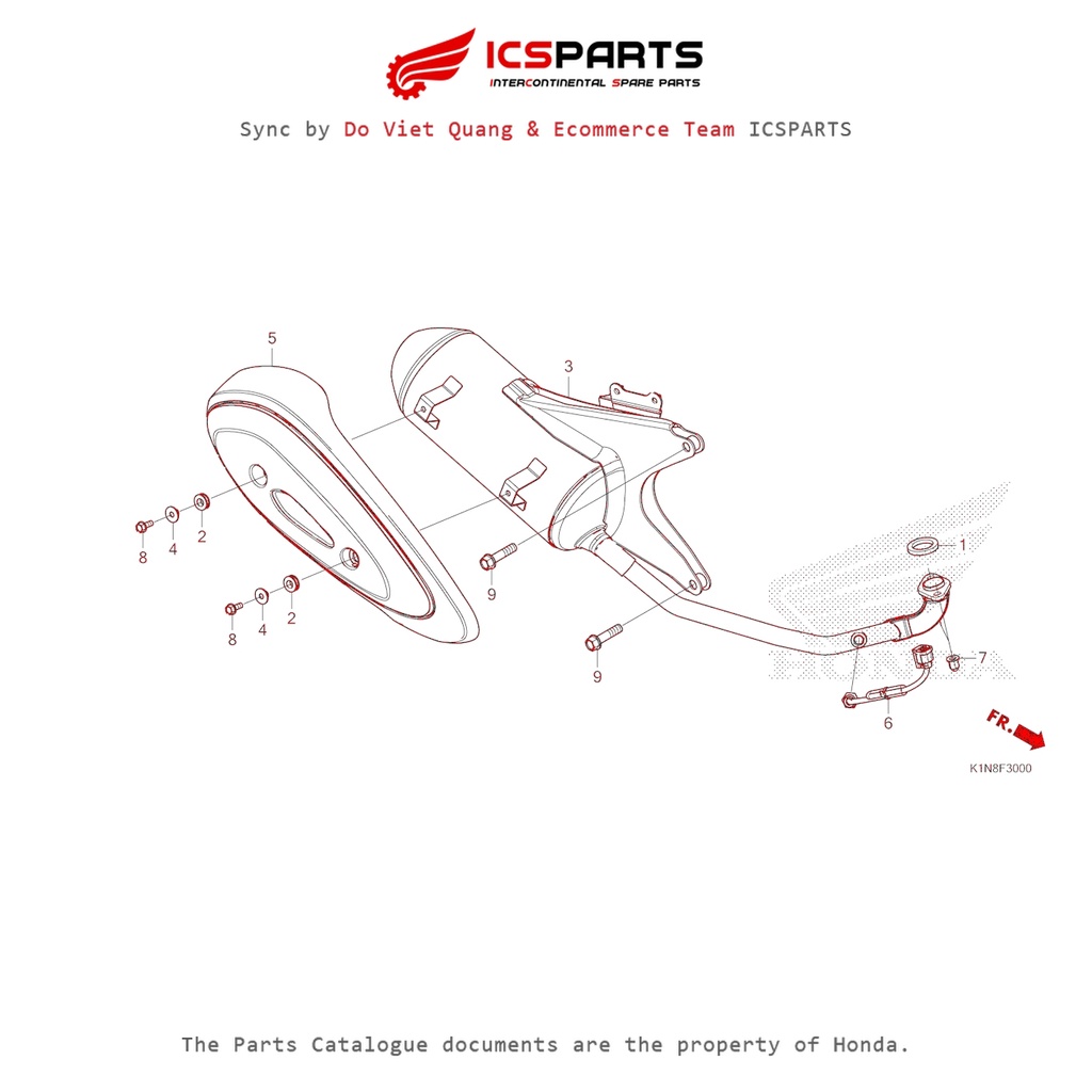 ท่อไอเสีย (F-30-A) HONDA Sh Mode (July/205+) อะไหล่แคตตาล็อก