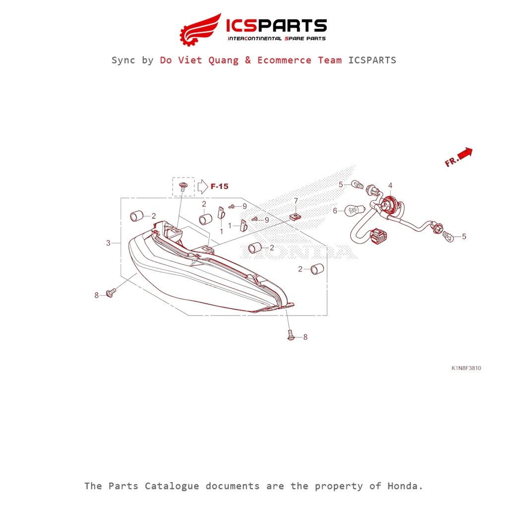 ไฟท้าย - ไฟเบรค (F-38-10-A) HONDA Sh Mode (July/205+) อะไหล่ Catalogue