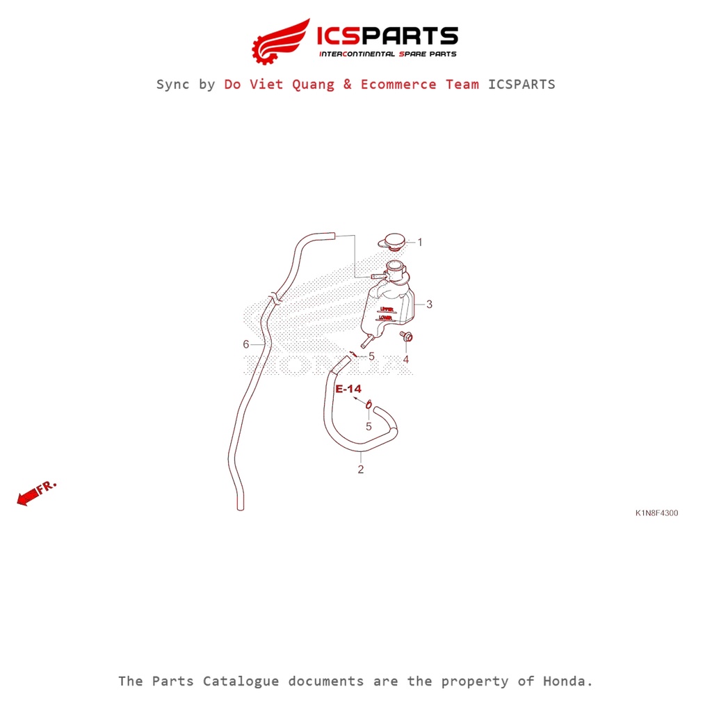 ถัง - ถังเก็บน้ําเสริม (F-43-A) HONDA Sh Mode (July/205+) ชิ้นส่วนแคตตาล็อก