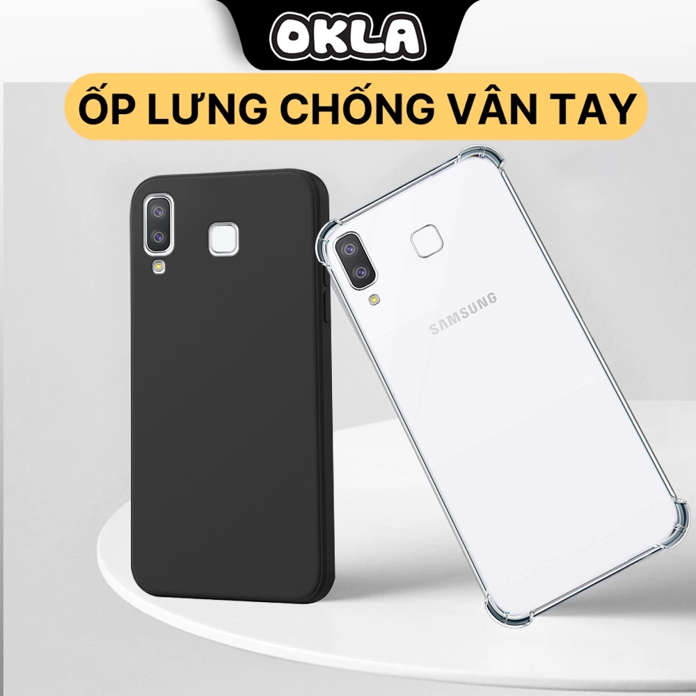 เคส Samsung A8 Star / A9 Star แบบใส สีดํา กันกระแทก กันกล้อง