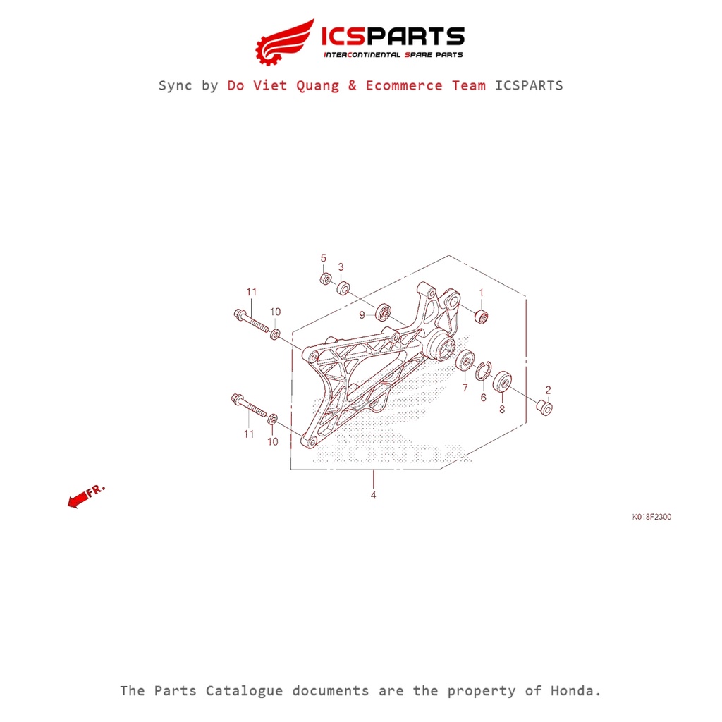แขนหลัง (F-23-B) HONDA Sh 125 And Sh 150 (09/2009-10/16) อะไหล่แคตตาล็อก