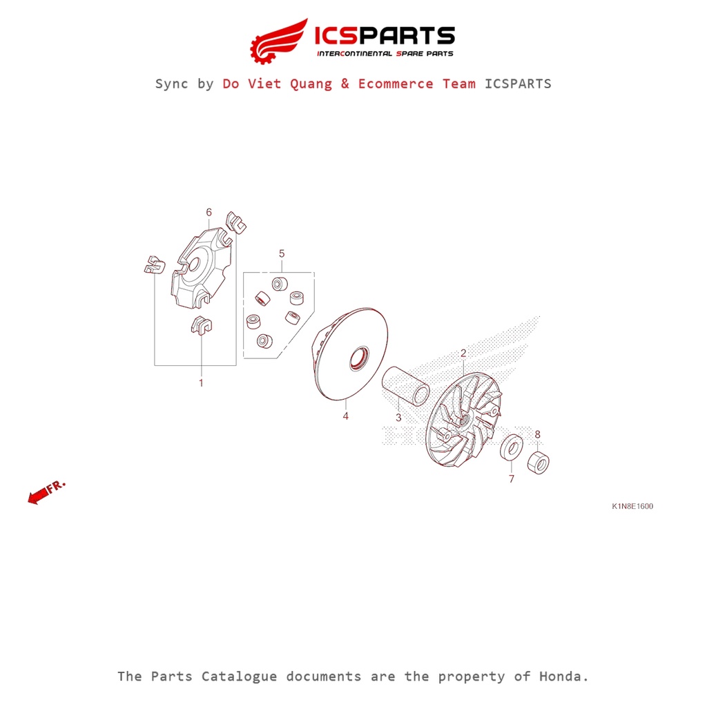 ขับหน้า (E-16-B) HONDA Sh Mode (July/205+) อะไหล่แคตตาล็อก