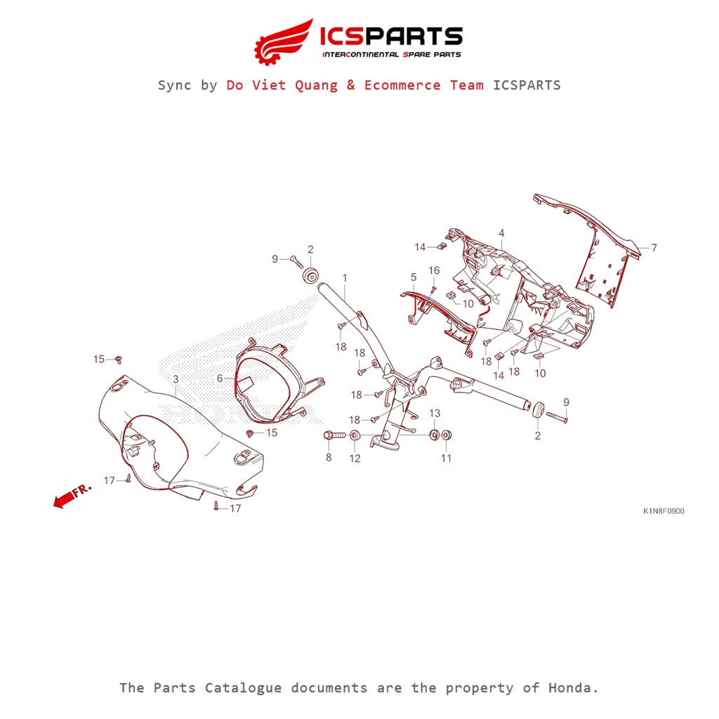 แฮนด์ - แฮนด์ - ครอบแฮนด์ (F-9-A) HONDA Sh Mode (July/205+) อะไหล่แคตตาล็อก