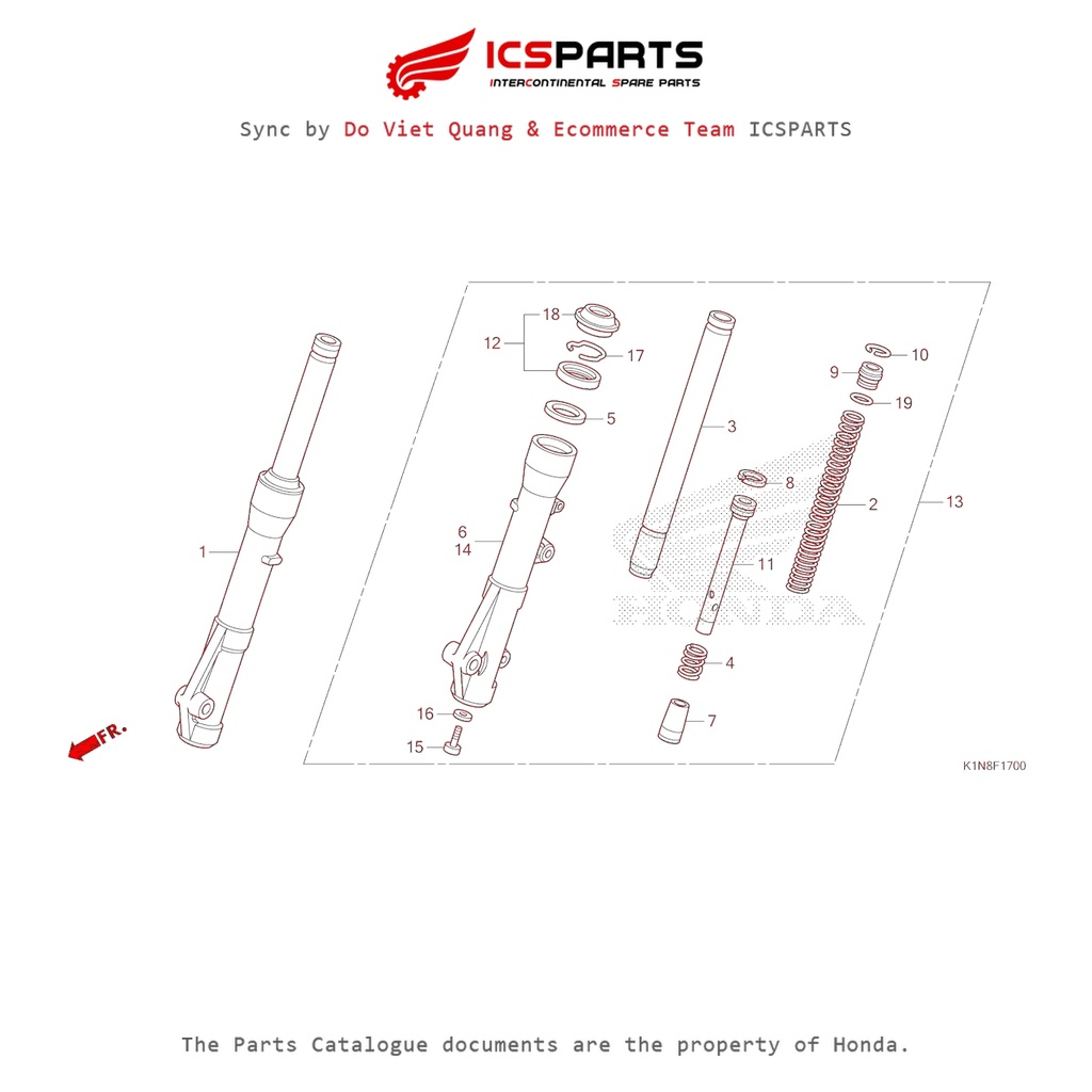 โช้คอัพหน้า - ตะเกียบหน้า (F-17-A) HONDA Sh Mode (July/205+) อะไหล่ Catalogue