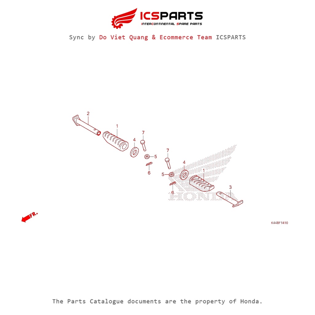 พักเท้าหลัง (F14-10-A) HONDA Vision 110 (September 2014+) อะไหล่ Catalog