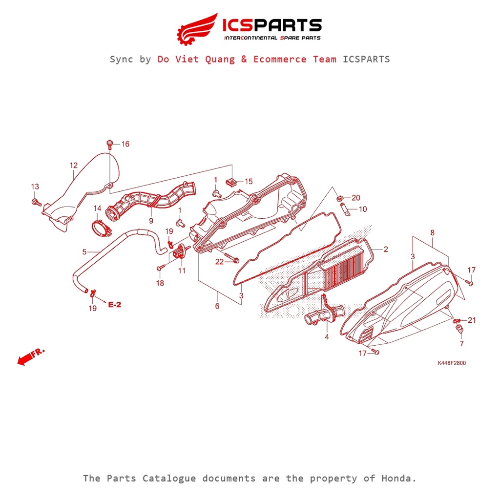 ไส้กรองอากาศ (F28-B) HONDA Vision 110 (September 2014+) อะไหล่ Catalog