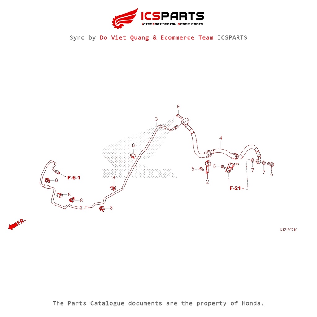 0 (F-7-10 - REAR BRAKE PIPE(W150A/HV) - PCX 160 K1Z (2021+)-A) HONDA Pcx 160 K1Z (2021+) อะไหล่ Cata