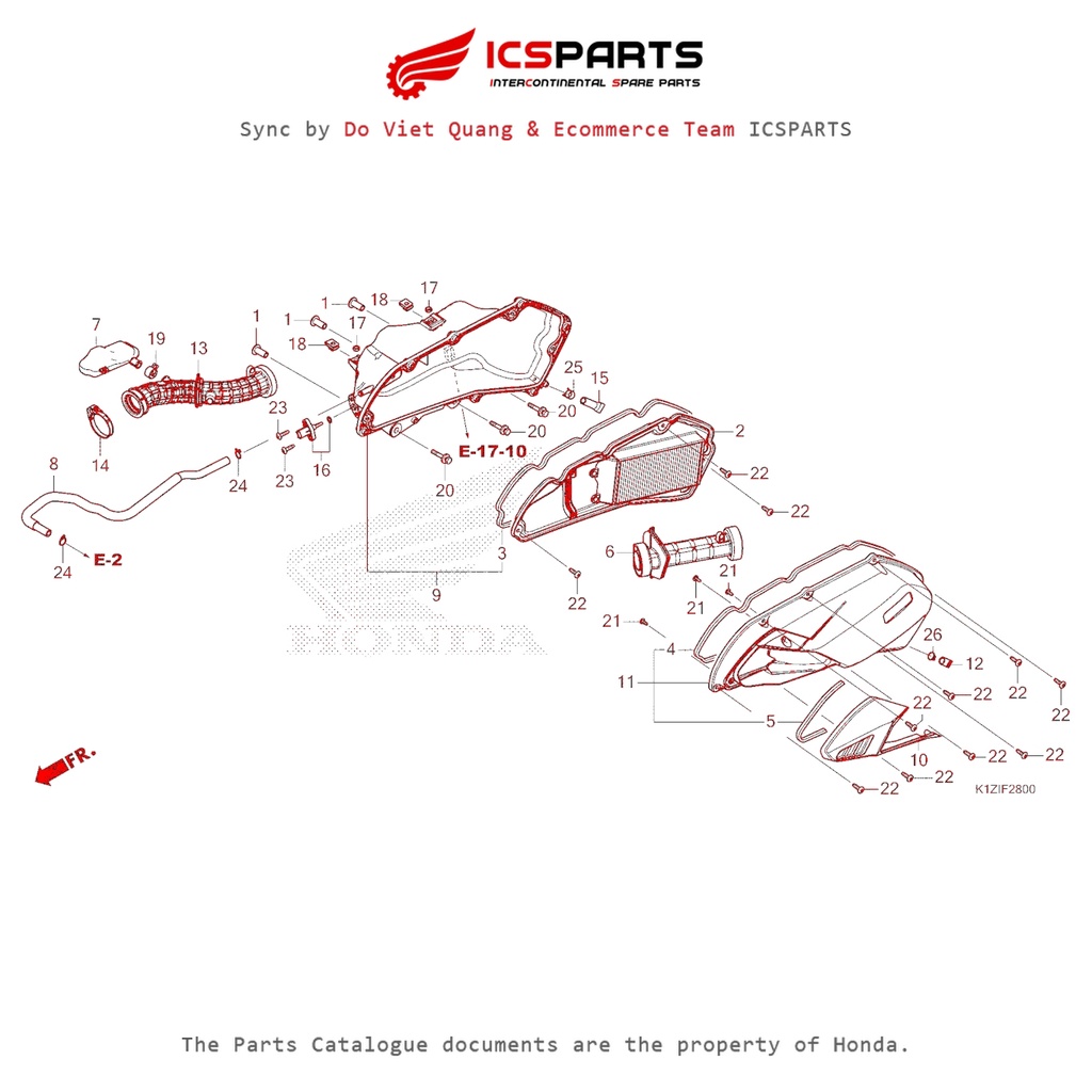 0 (F-28 - AIR CLEANER - PCX 160 K1Z (2021+)-A) HONDA Pcx 160 K1Z (2021+) อะไหล่แคตตาล็อก