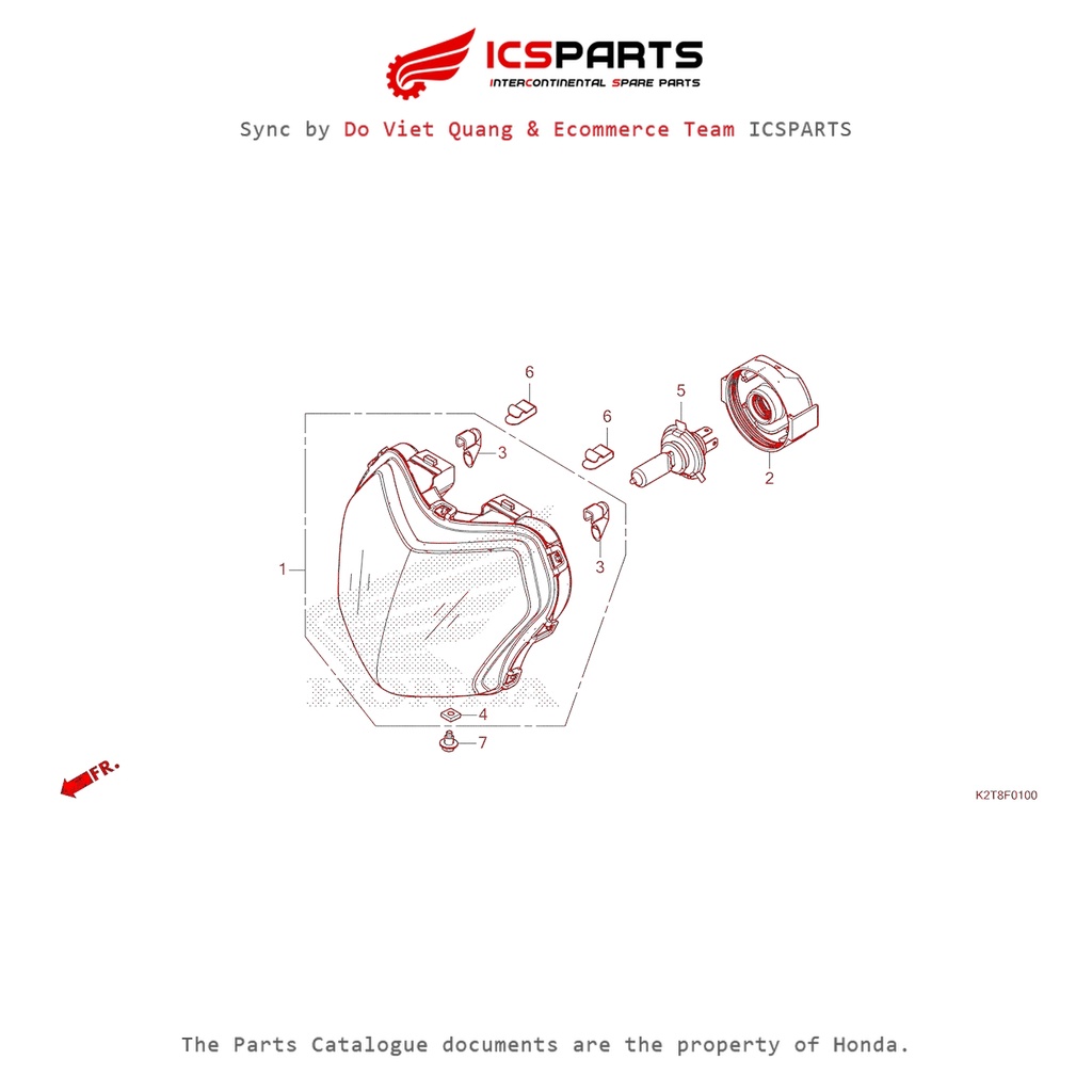 ชุดไฟหน้า(Nhx125-V) (F-1-B) HONDA Lead 125 (2022) อะไหล่แคตตาล็อก